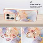 For Motorola Edge 50 Ultra Electroplating Pattern IMD TPU Shockproof Case with Rhinestone Ring Holder(Milky Way White Marble) - 3