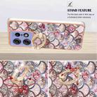 For Motorola Edge 50 Pro Electroplating Pattern IMD TPU Shockproof Case with Rhinestone Ring Holder(Pink Scales) - 3