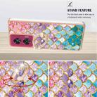 For Motorola Edge 50 Fusion Electroplating Pattern IMD TPU Shockproof Case with Rhinestone Ring Holder(Colorful Scales) - 3
