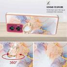 For Motorola Edge 50 Fusion Electroplating Pattern IMD TPU Shockproof Case with Rhinestone Ring Holder(Milky Way White Marble) - 3