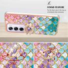 For OPPO Reno12 Pro Global Electroplating Pattern IMD TPU Shockproof Case with Rhinestone Ring Holder(Colorful Scales) - 3