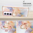 For OPPO Reno12 Pro Global Electroplating Pattern IMD TPU Shockproof Case with Rhinestone Ring Holder(Milky Way White Marble) - 3
