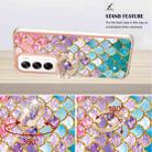 For OPPO Reno12 Global Electroplating Pattern IMD TPU Shockproof Case with Rhinestone Ring Holder(Colorful Scales) - 3