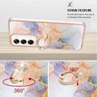 For OPPO Reno12 Global Electroplating Pattern IMD TPU Shockproof Case with Rhinestone Ring Holder(Milky Way White Marble) - 3