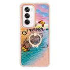 For OPPO Reno12 Global Electroplating Pattern IMD TPU Shockproof Case with Rhinestone Ring Holder(Dream Chasing Butterfly) - 2
