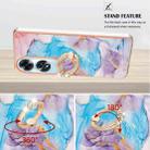 For OPPO A60 Electroplating Pattern IMD TPU Shockproof Case with Rhinestone Ring Holder(Milky Way Blue Marble) - 3