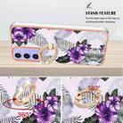For Samsung Galaxy A16 5G Electroplating Pattern IMD TPU Shockproof Case with Rhinestone Ring Holder(Purple Flower) - 3