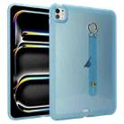 For iPad Pro 11 2024 Wristband Holder PC Hybrid TPU Soft Tablet Case(Blue) - 1
