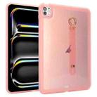 For iPad Pro 13 2024 Wristband Holder PC Hybrid TPU Soft Tablet Case(Pink) - 1
