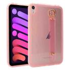 For iPad mini 6 / mini 2024 Wristband Holder PC Hybrid TPU Soft Tablet Case(Pink) - 1