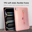 For iPad mini 6 / mini 2024 Wristband Holder PC Hybrid TPU Soft Tablet Case(Pink) - 2