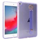 For iPad mini 5 / 4 Wristband Holder PC Hybrid TPU Soft Tablet Case(Purple) - 1