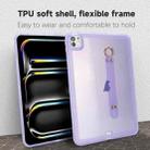 For iPad Air 5 / Air 4 / Pro 11 2018 Wristband Holder PC Hybrid TPU Soft Tablet Case(Purple) - 2