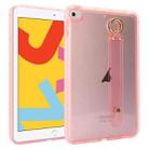 For iPad 10.2 2021 / 2020 / 2019 Wristband Holder PC Hybrid TPU Soft Tablet Case(Pink) - 1