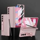 For Samsung Galaxy Z Fold6 GKK Integrated Magnetic Leather Flip Phone Case with Pen Box, Not Included Pen(Light Rose) - 1