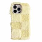 For iPhone 16 Pro Square Grid Plush TPU Phone Case(Yellow) - 1