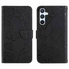 For Samsung Galaxy S25 FE 5G Skin Feel Butterfly Embossed Flip Leather Phone Case(Black) - 1