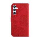 For Samsung Galaxy S25 FE 5G Skin Feel Butterfly Embossed Flip Leather Phone Case(Red) - 3