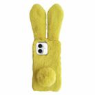 For iPhone 16 Solid Color Plush Rabbit TPU Phone Case(Light Green) - 1