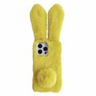 For iPhone 15 Pro Solid Color Plush Rabbit TPU Phone Case(Light Green) - 1
