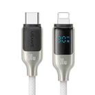 USAMS SJ741 30W USB-C / Type-C to 8 Pin Zinc Alloy Digital Display Fast Data Cable, Length: 1.2m(Titanium) - 1