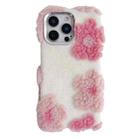 For iPhone 16 Pro Max Jacquard Plush TPU Phone Case(Pink) - 1