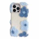 For iPhone 16 Pro Jacquard Plush TPU Phone Case(Blue) - 1