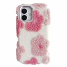 For iPhone 16 Plus Jacquard Plush TPU Phone Case(Pink) - 1