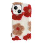 For iPhone 15 Plus Jacquard Plush TPU Phone Case(Red) - 1