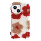 For iPhone 15 Jacquard Plush TPU Phone Case(Red) - 1