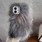 For iPhone 16 Wool Long Plush TPU Phone Case(Brown) - 1