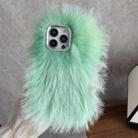 For iPhone 14 Pro Wool Long Plush TPU Phone Case(Green) - 1