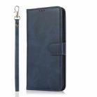 For iPhone 14 Calf Texture 2 in 1 Detachable Magnetic Back Cover Leather Case(Blue) - 2