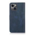 For iPhone 14 Calf Texture 2 in 1 Detachable Magnetic Back Cover Leather Case(Blue) - 3