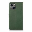 For iPhone 14 Calf Texture 2 in 1 Detachable Magnetic Back Cover Leather Case(Green) - 3