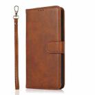 For iPhone 14 Pro Calf Texture 2 in 1 Detachable Magnetic Back Cover Leather Case(Brown) - 2