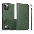 For iPhone 14 Pro Calf Texture 2 in 1 Detachable Magnetic Back Cover Leather Case(Green) - 1