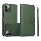 For iPhone 14 Pro Max Calf Texture 2 in 1 Detachable Magnetic Back Cover Leather Case(Green) - 1