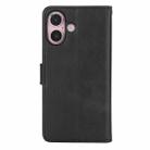 For iPhone 16 Calf Texture 2 in 1 Detachable Magnetic Back Cover Leather Case(Black) - 3