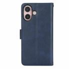 For iPhone 16 Calf Texture 2 in 1 Detachable Magnetic Back Cover Leather Case(Blue) - 3