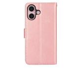 For iPhone 16 Calf Texture 2 in 1 Detachable Magnetic Back Cover Leather Case(Rose Gold) - 3