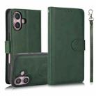 For iPhone 16 Calf Texture 2 in 1 Detachable Magnetic Back Cover Leather Case(Green) - 1