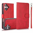 For iPhone 16 Plus Calf Texture 2 in 1 Detachable Magnetic Back Cover Leather Case(Red) - 1