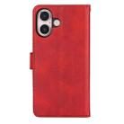 For iPhone 16 Plus Calf Texture 2 in 1 Detachable Magnetic Back Cover Leather Case(Red) - 3