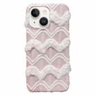 For iPhone 14 Plus M-texture Plush TPU Phone Case(Pink) - 1