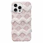 For iPhone 14 Pro Max M-texture Plush TPU Phone Case(Pink) - 1