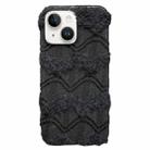 For iPhone 15 M-texture Plush TPU Phone Case(Black) - 1