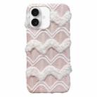 For iPhone 16 M-texture Plush TPU Phone Case(Pink) - 1