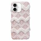 For iPhone 16 Plus M-texture Plush TPU Phone Case(Pink) - 1