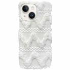 For iPhone 13 W-texture Plush TPU Phone Case(White) - 1